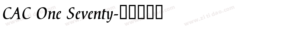 CAC One Seventy字体转换